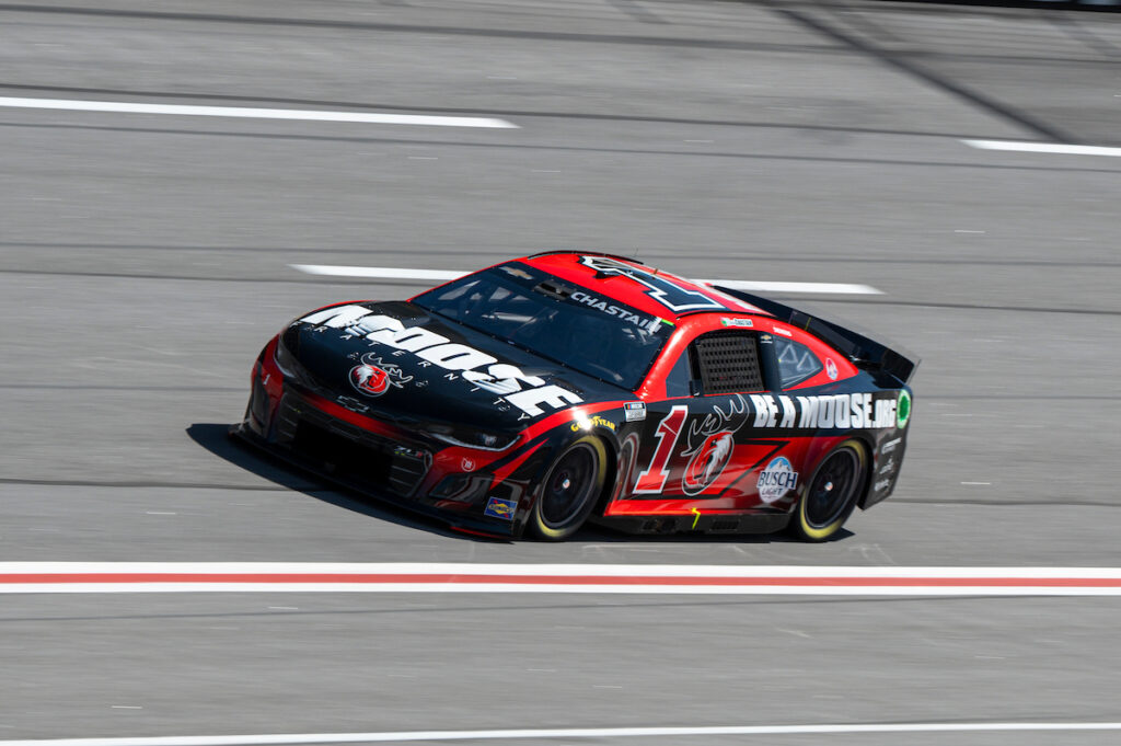 #1: Ross Chastain, Trackhouse Racing, Moose Fraternity Chevrolet Camaro